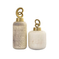Atlas Tiff Set Of 2 Rounded Capped Bottle Shaped Glass Vases