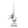 Atlas Tigertail Shell Textured White Resin Sculpture 30 Inch Tall