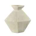 Atlas Tripp Etched Matte Beige Earthenware Vase