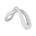 Atlas Twisted Decorative White Art Glass Infinity Knot 11.25 Inch Wide