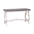 Atlas Volumn White Finish Smoke Grey Topped Console Table 54 Inch W