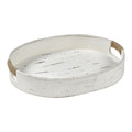 Atlas Waterfront Oval Wooden White Tray 20 Inch Wide