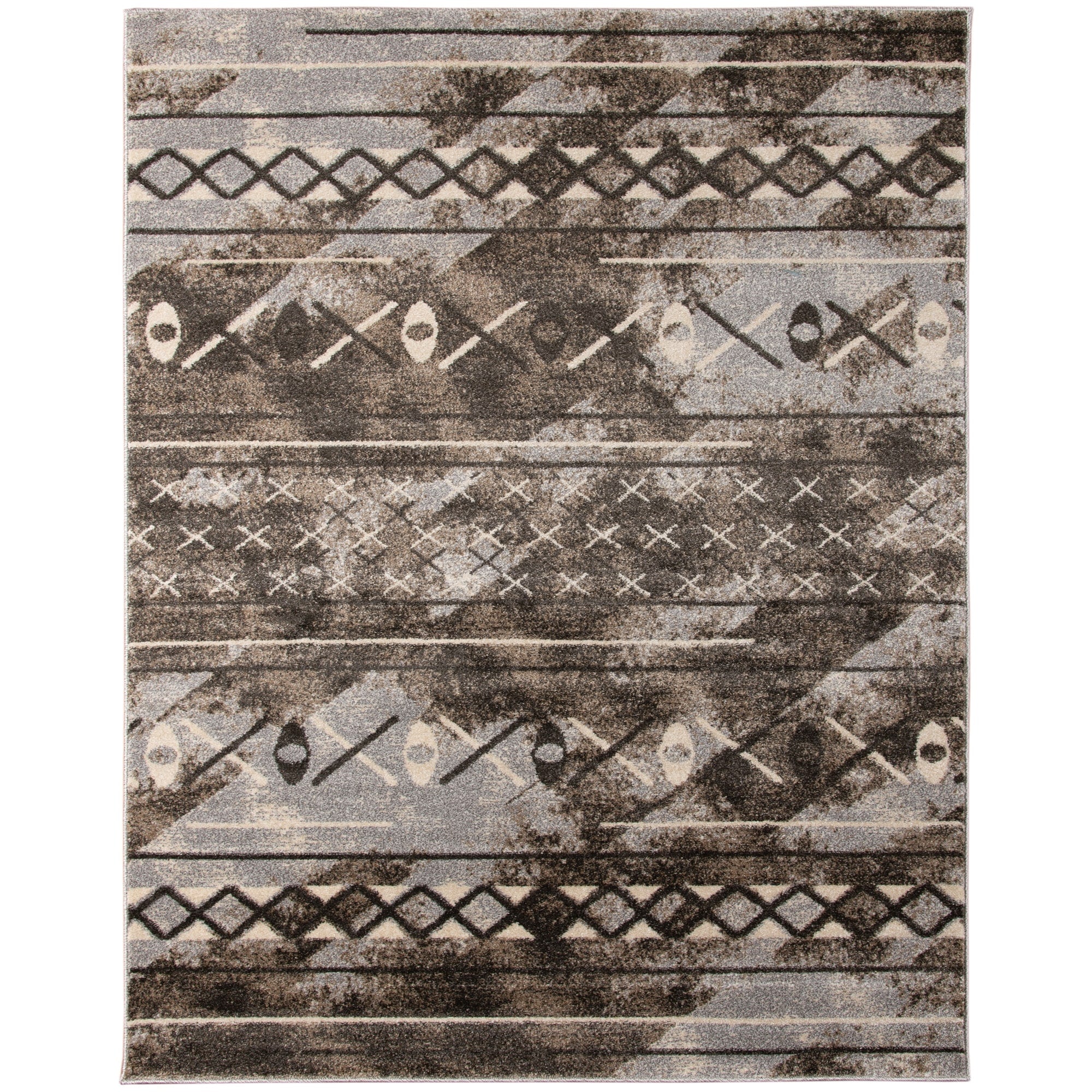 Wilton Woven Atoka Brown Moroccan Geometric Rug 35 X 56