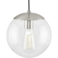 Atwell Collection 1 Light Clear Glass Brushed Nickel Small Pendant 8 In X 8 In X 8.75 In