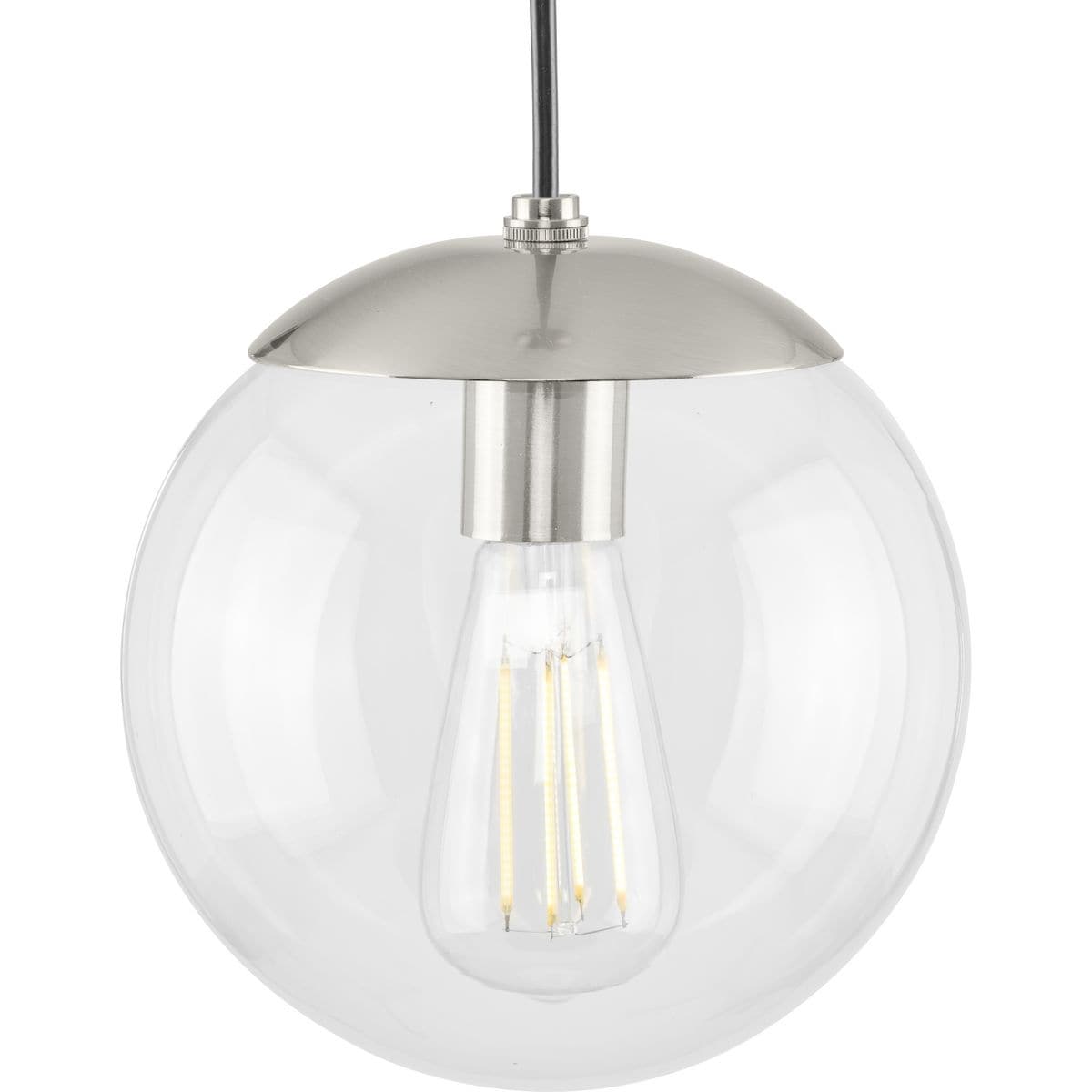 Atwell Collection 1 Light Clear Glass Brushed Nickel Small Pendant 8 In X 8 In X 8.75 In