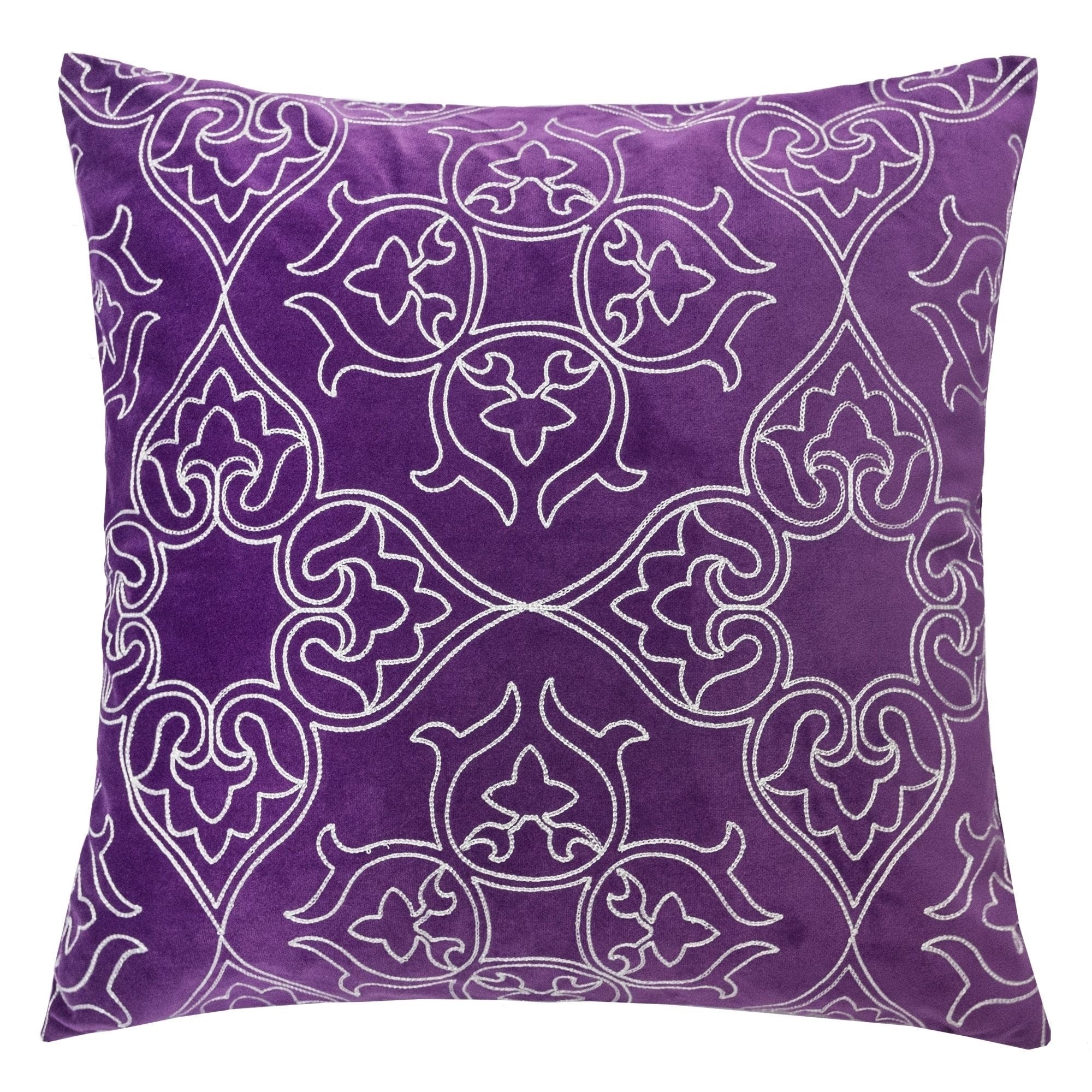 Aubrey Quatrefoil Floral 20 Square Decorative Throw Pillow