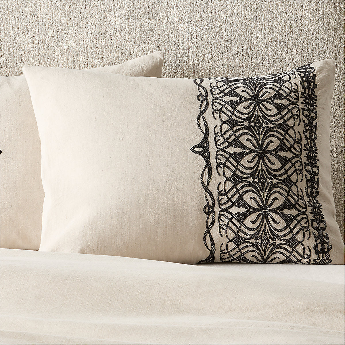 Aubrey Flax Embroidered Linen and Cotton Full/Queen Duvet Cover