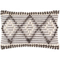 Audra Bohemian Textured 22X14 Inch Poly Or Feather Down Lumbar Throw Pillow