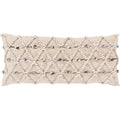 Audra Bohemian Textured 32X14 Inch Poly Or Feather Down Lumbar Throw Pillow