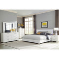 August Glossy White 6 Piece Panel Bedroom Set