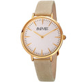 August Steiner Classic Womens Quartz Crazy Horse Leather White Strap Watch