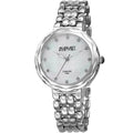 August Steiner Ladies Diamond Mother Of Pearl Silver Tone Bracelet Watch