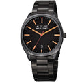 August Steiner Mens Classic Easy To Read Stainless Steel Black Bracelet Watch