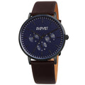 August Steiner Mens Date Multifunction Brown Leather Strap Watch