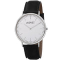 August Steiner Mens Frankford Ultra Slim Quartz Leather Black Strap Watch