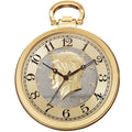 August Steiner Mens Quartz Kennedy Half Dollar Gold Tone Coin Chain Watch
