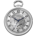 August Steiner Mens Quartz Kennedy Half Dollar Coin Chain Silver Tone Watch Silver