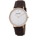 August Steiner Mens Preston Ultra Slim Quartz Leather Rose Tone Strap Watch