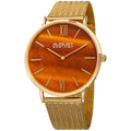 August Steiner Mens Quartz Easy To Read Stainless Steel Gold Tone Bracelet Watch