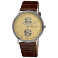 August Steiner Mens Slim 24 Hour Quartz Leather Brown Strap Watch