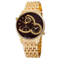 August Steiner Mens Swiss Quartz Dual Time Brown Bracelet Watch