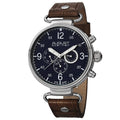 August Steiner Mens Swiss Quartz Multifunction Leather Blue Strap Watch