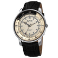 August Steiner Mens Swiss Quartz Tachymeter Leather Silver Tone Strap Watch