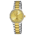 August Steiner Womens Diamond Swiss Quartz Alloy Two Tone Bracelet Watch
