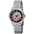 August Steiner Womens Quartz Wheat Penny Coin Steel Silver Tone Bracelet Watch Silver
