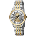 August Steiner Womens Quartz Wheat Penny Coin Steel Two Tone Bracelet Watch
