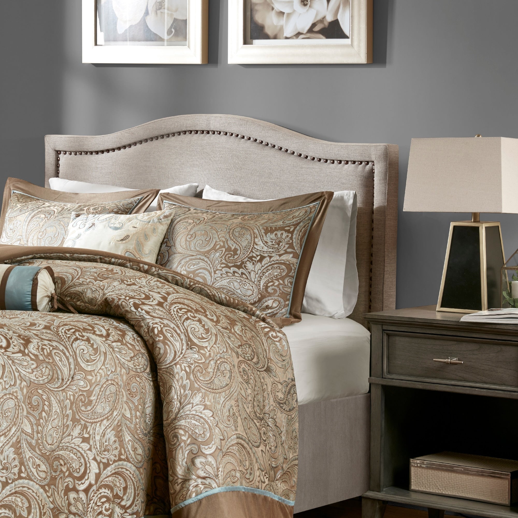 Madison Park Augusta Natural Upholstery Headboard