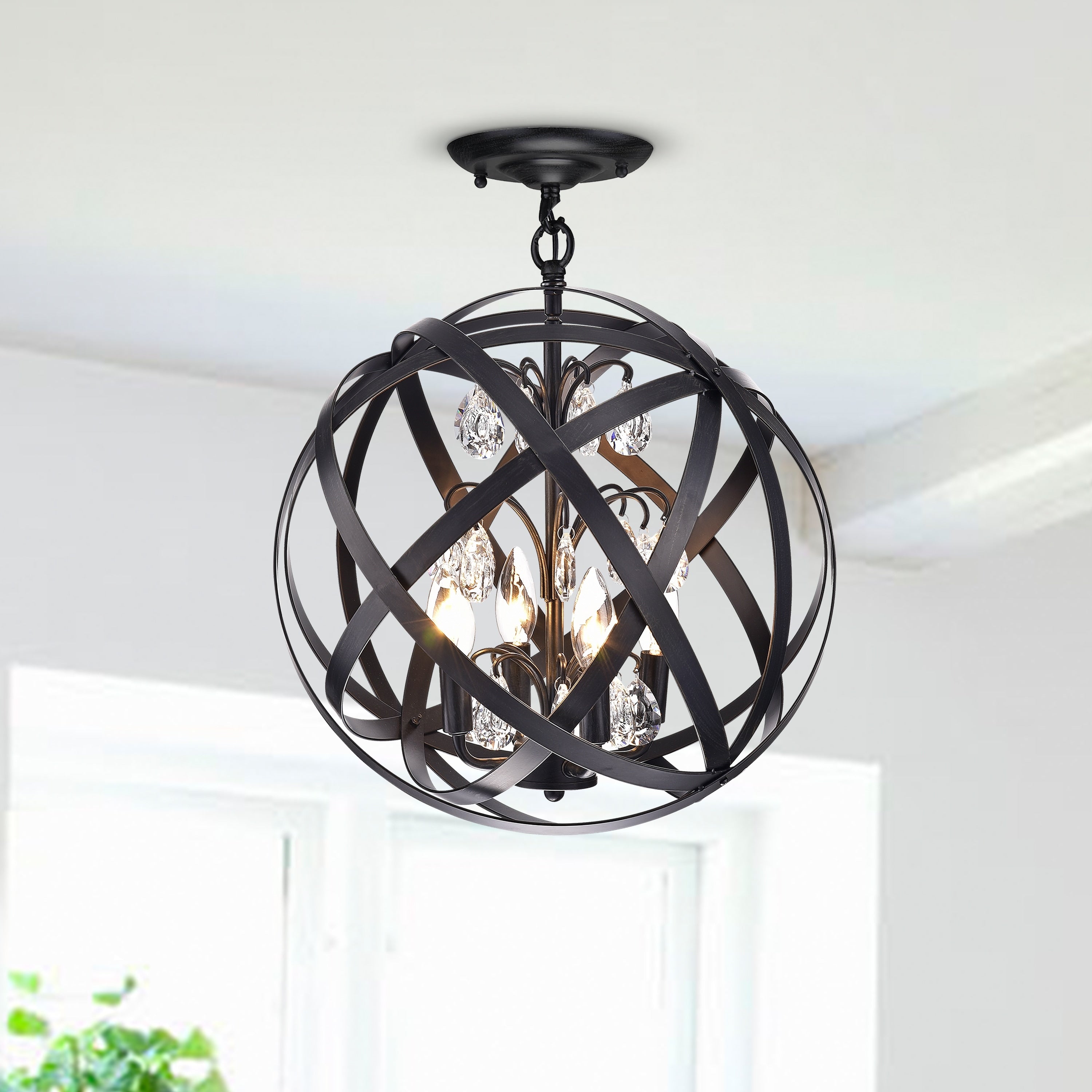 Augusta Semi Flush 4 Light Globe Chandelier