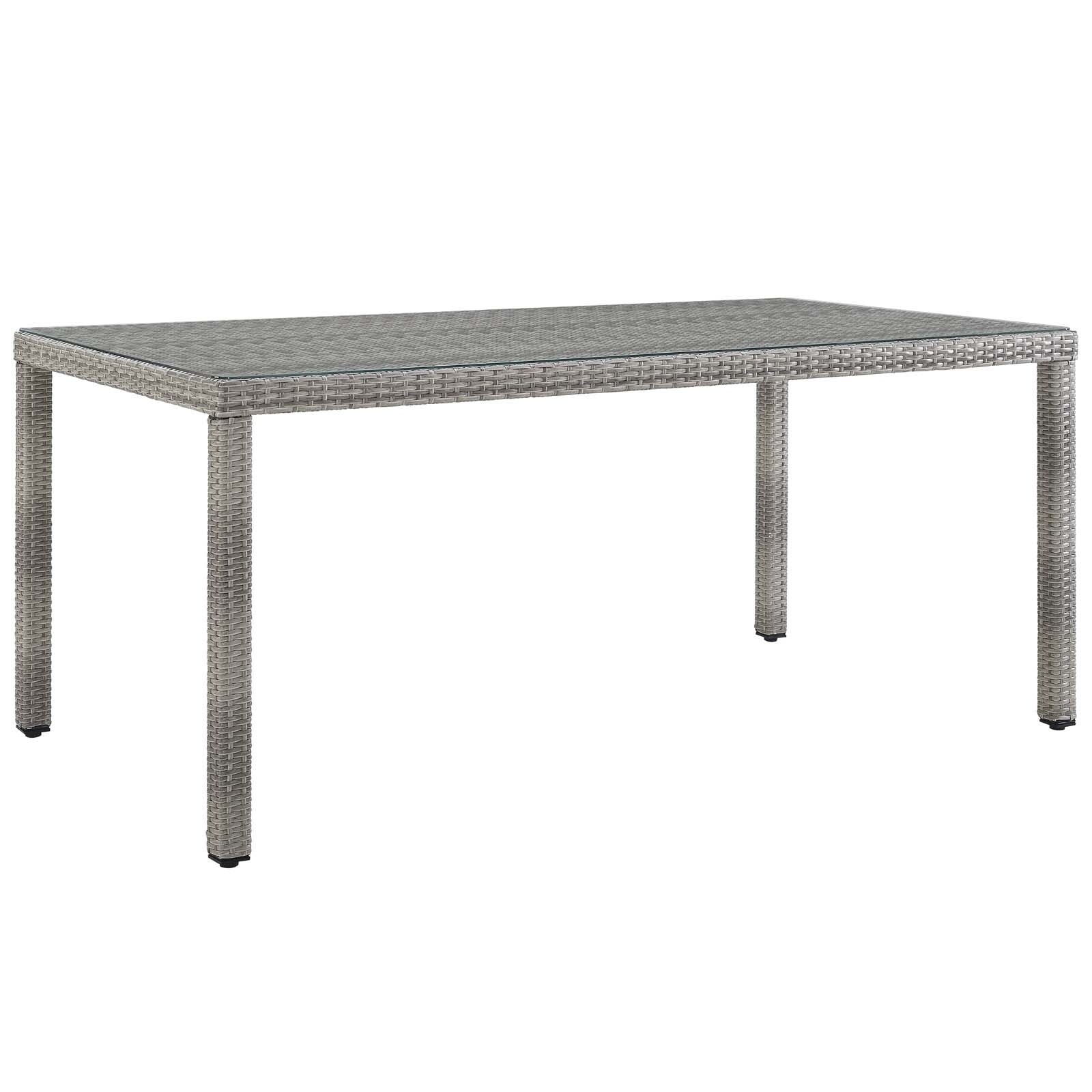 Aura 68 Wicker Rattan Dining Table Grey