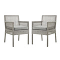 Aura Dining Armchair Outdoor Patio Wicker Rattan Set Of 2