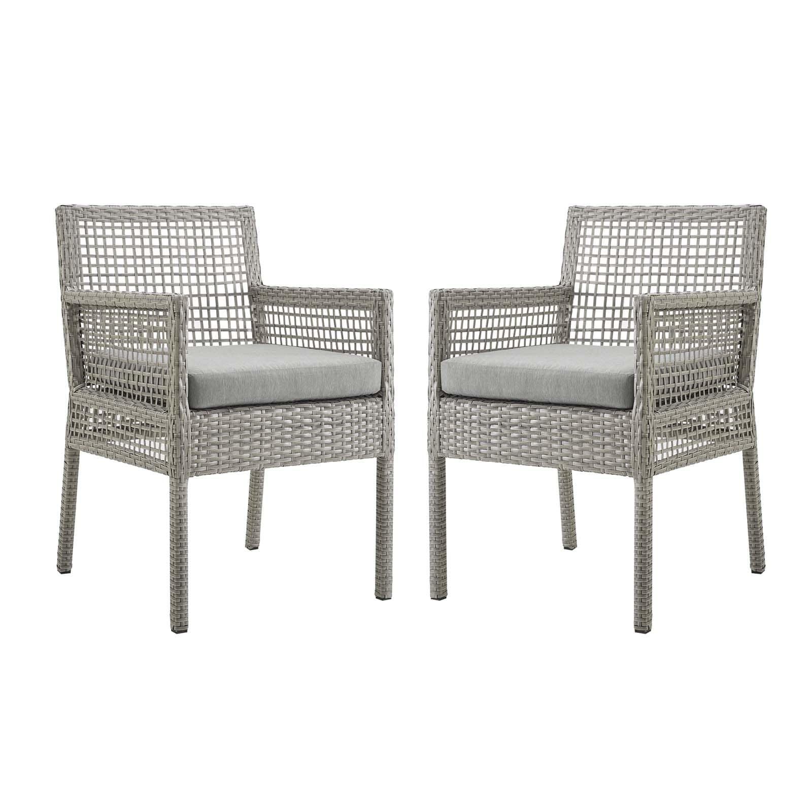 Aura Dining Armchair Outdoor Patio Wicker Rattan Set Of 2