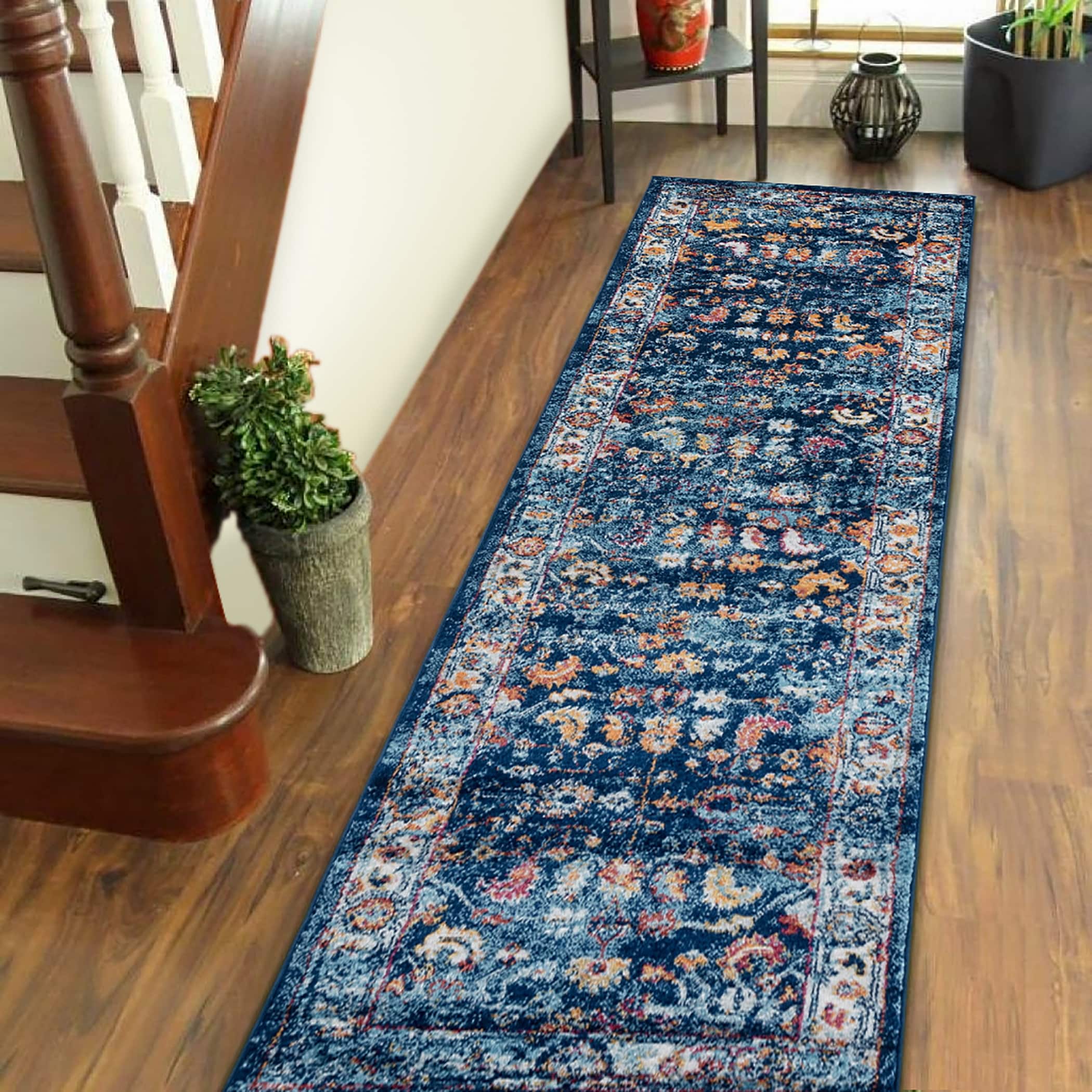 Aurelia Vintage Orange Ivory Area Rug 79 X 99