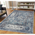 Aurelia Vintage Blue Gray Area Rug 4 X 6