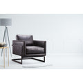 Aurelle Home Industrial Top Grain Leather Accent Chair
