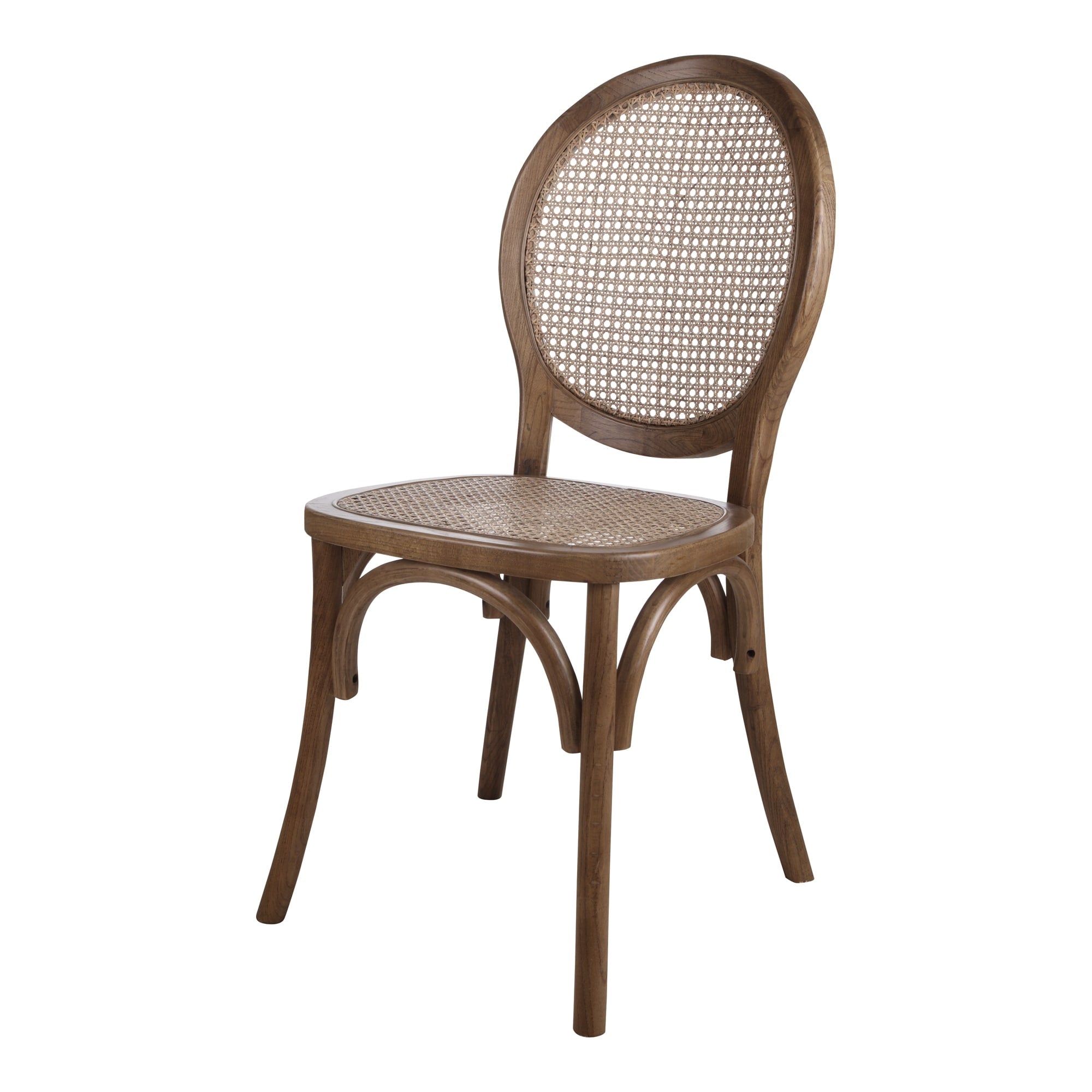 Aurelle Home Mid Century Modern Rattan And Elm Dining Chair Set Of 2