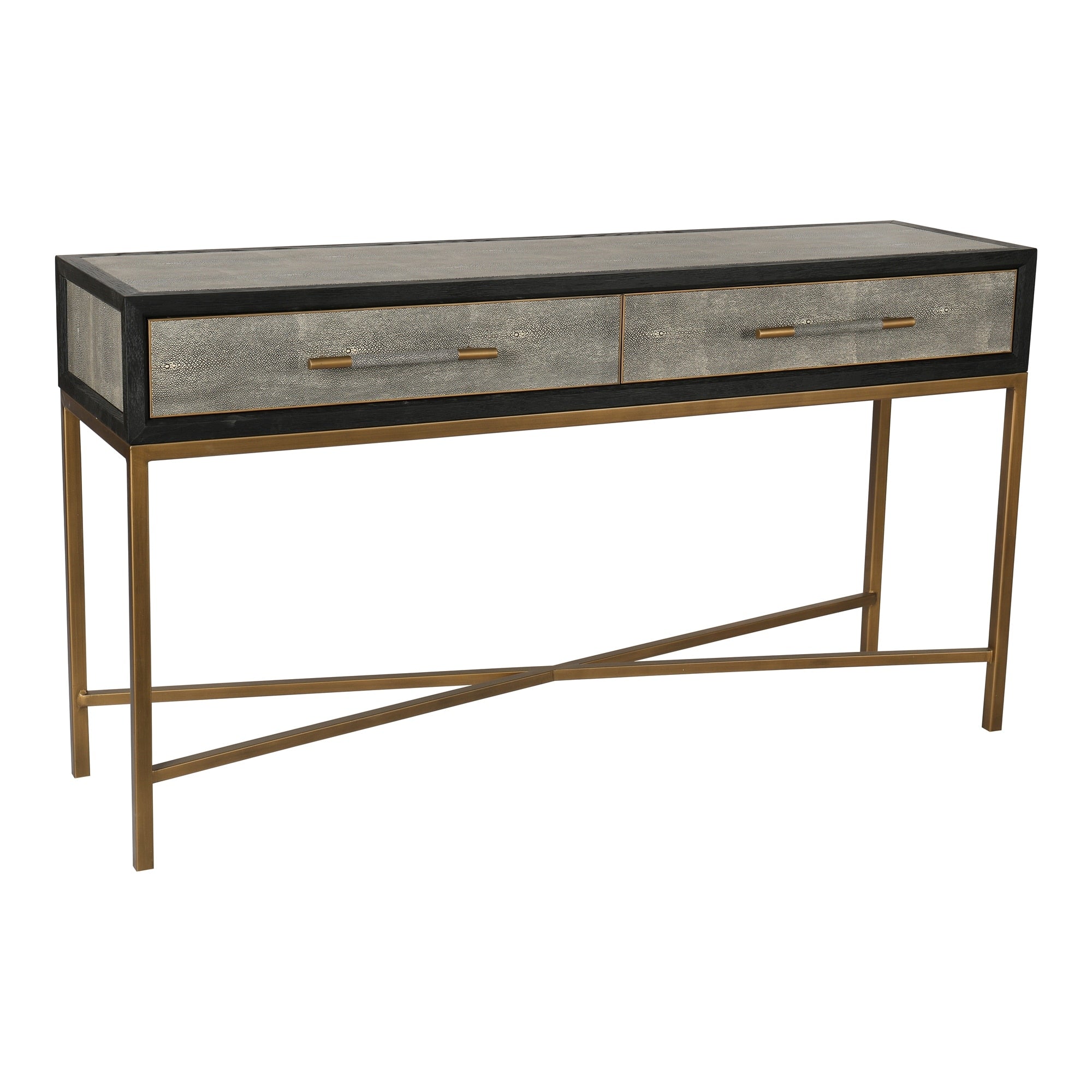 Aurelle Home Milton Solid Oak And Brass Console Table