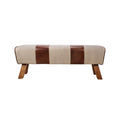 Aurelle Home Modern Eclectic Leather And Canvas Bench