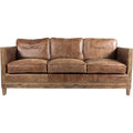 Aurelle Home Monarchy Rustic Distressed Leather Sofa