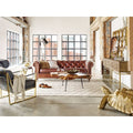Aurelle Home Premier Top Grain Leather Chesterfield Sofa