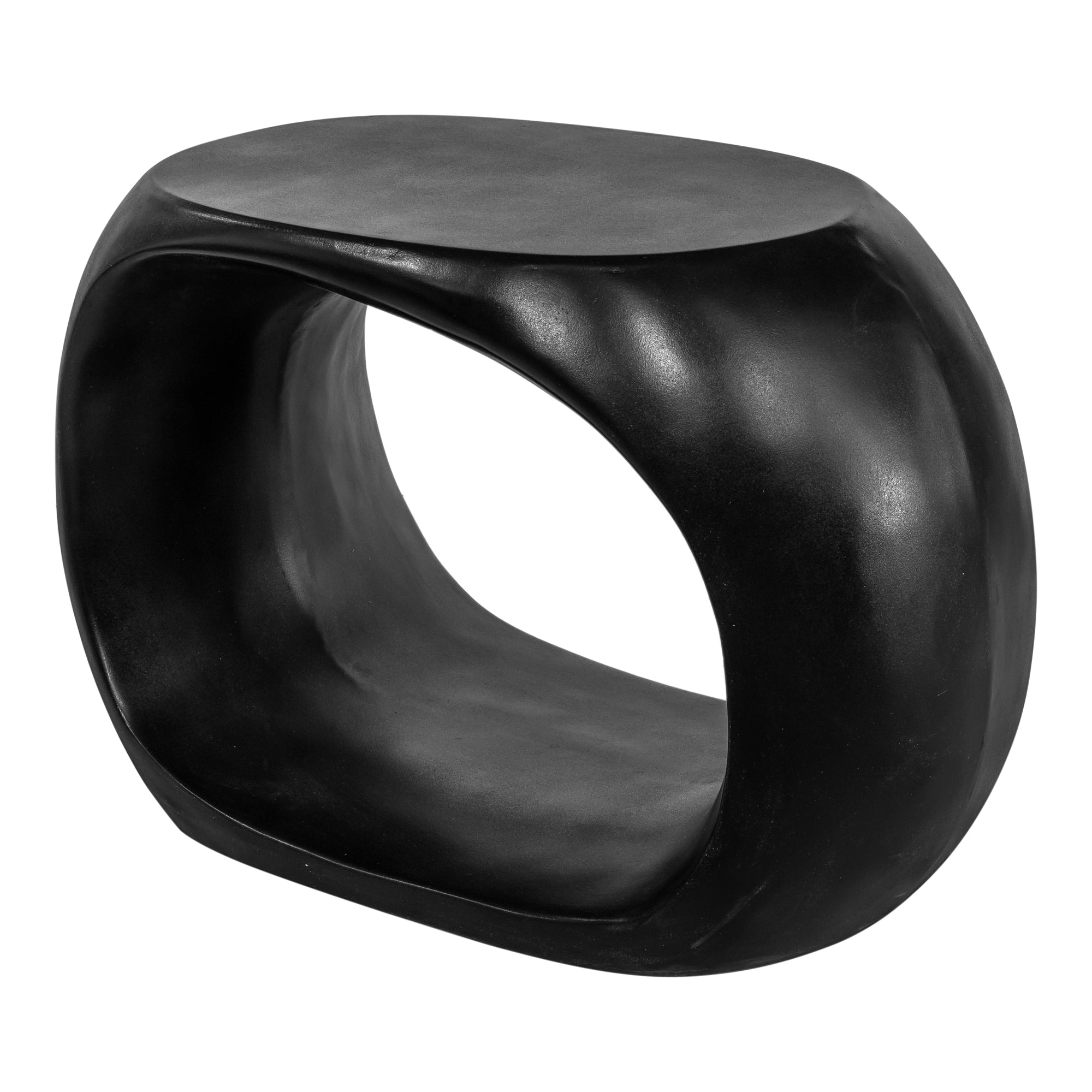 Aurelle Home Roscoe Modern Round Geometric Concrete Stool