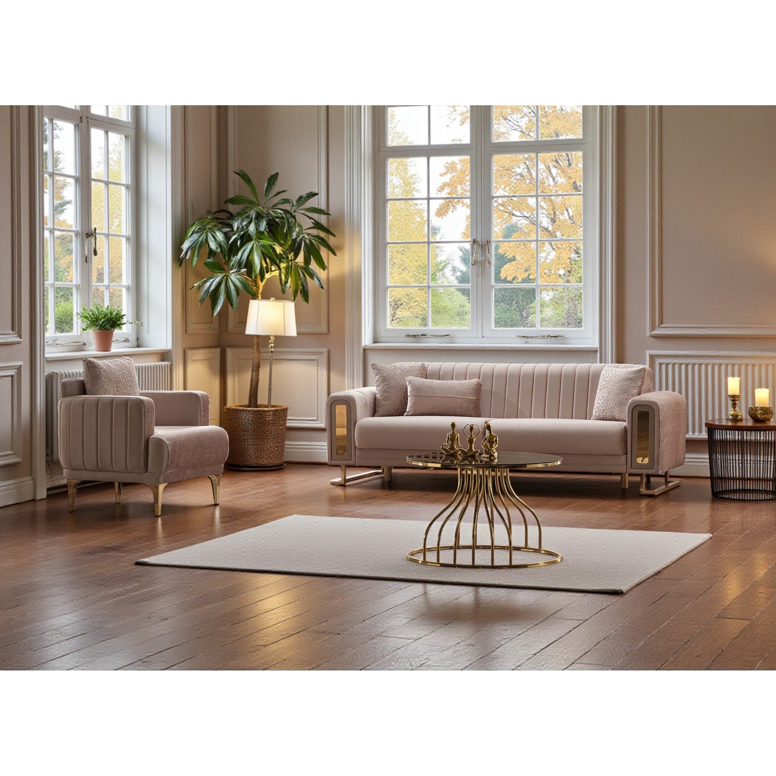 Aurex 3 Pieces Living Room Sets 1 Sofa 2 Chair