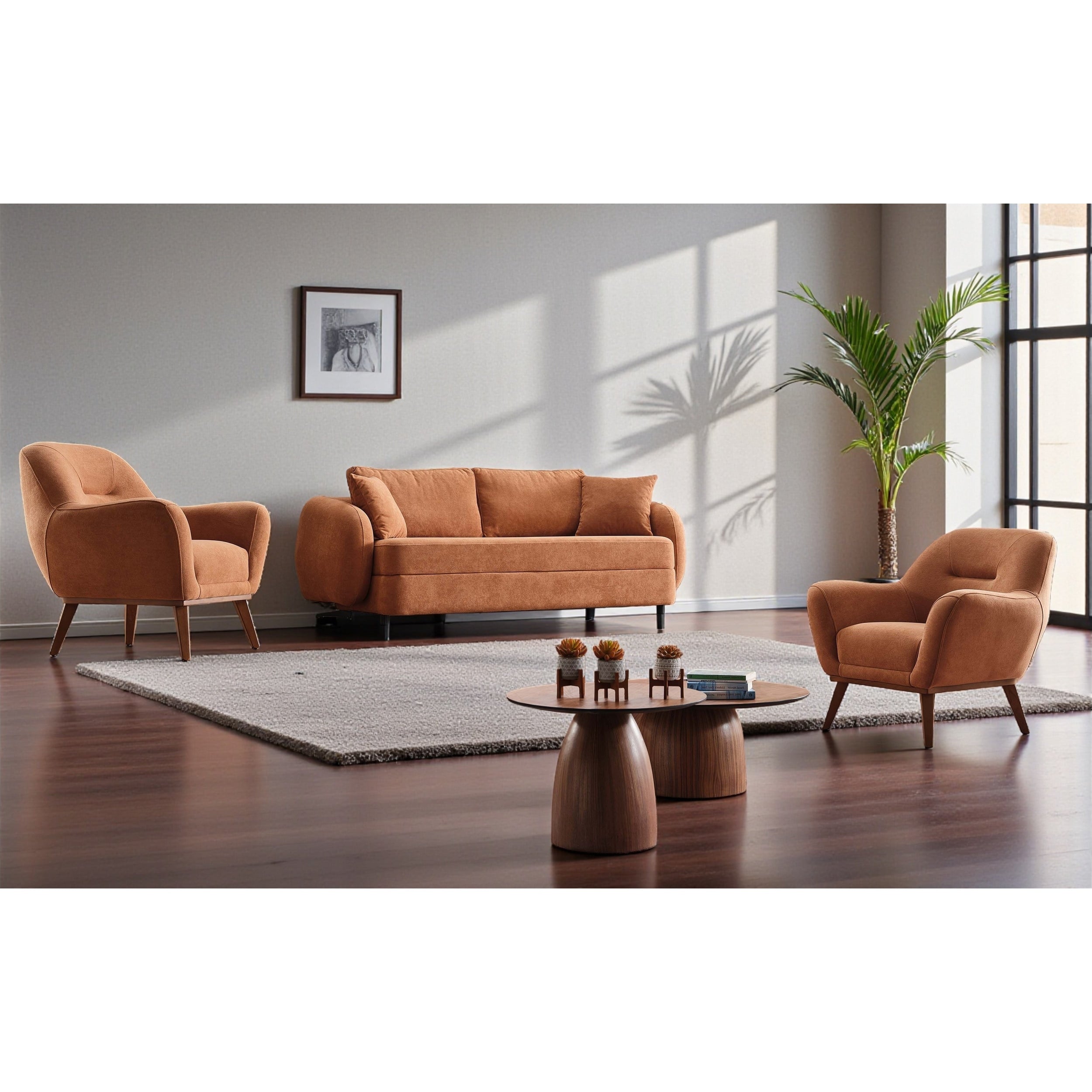 Aurex 3 Pieces Living Room Sets 1 Sofa 2 Chair