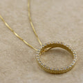 Auriya 14K Yellow Gold Diamond Circle Necklace