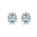 Auriya 1 1 3Ct Oval Cut Aquamarine Gemstone And 1 1 4Ctw Halo Diamond Stud Iconic Earrings 18K Gold