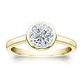 Auriya 18K Gold Gia Certified 1.25Ct Tdw Solitaire Bezel Set Diamond Engagement Ring