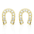 10K Gold 1 10 To 1 3Ct Tdw Diamond Horseshoe Stud Earrings
